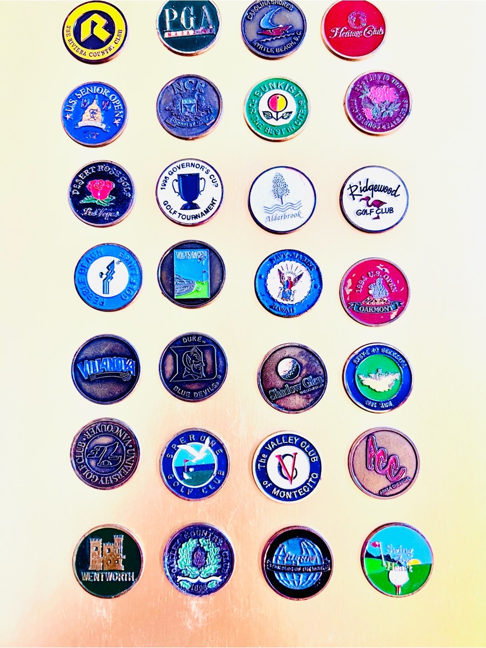 Collection of Enamel Golf Ball Markers - Multicolor Set